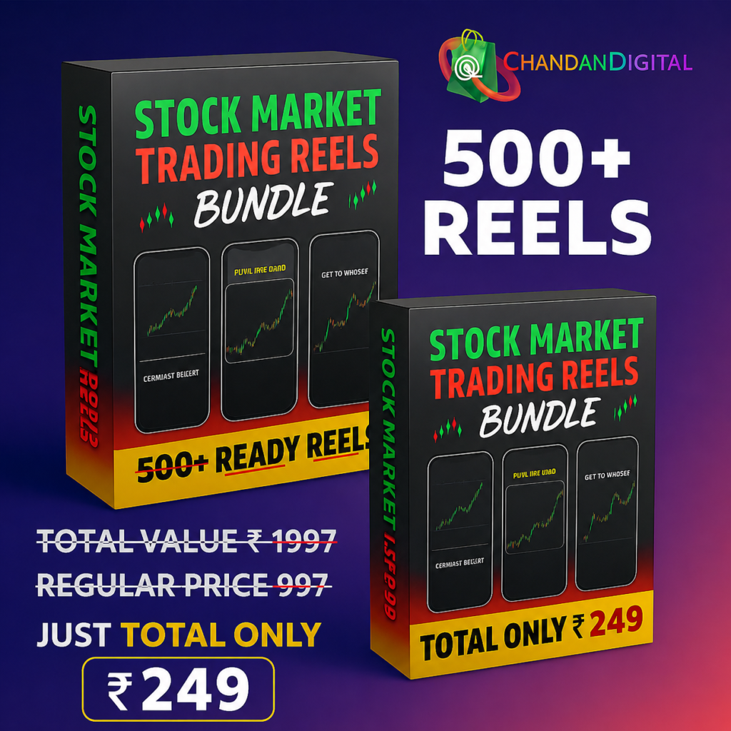 500+ Ready-Made Stock Market Trading Reels Bundle – Chandan Digital